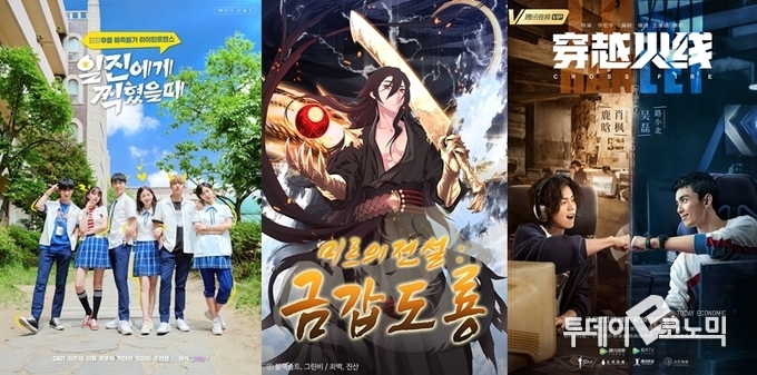 게임 시장 내 경쟁이 치열해지고 구조도 복잡해지면서, 게임사들은 IP를 보다 적극적으로 활용해 다양한 콘텐츠를 만들어 내는 시도를 하기 시작했다. (사진=와이낫미디어, 카카오페이지, 스마일게이트 제공)