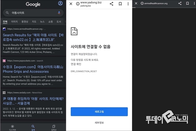 유해사이트는 접속이 되지 않는다.(사진=스마트안심드림 앱을 설치한 자녀 휴대폰)