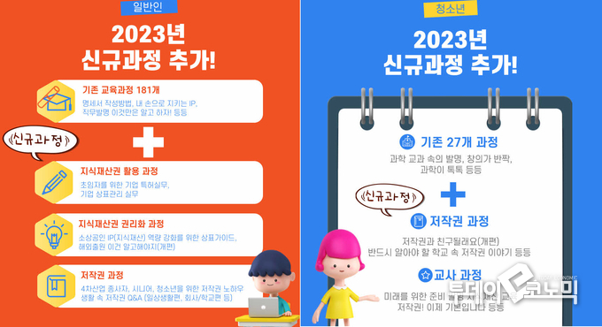 새로 추가된 신규과정 홍보문구. (사진=IP아카데미)