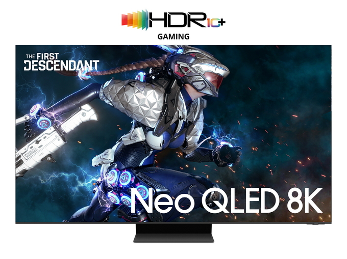 삼성전자는 'HDR10+ GAMING' 기술이 넥슨의 신작 게임 '퍼스트 디센던트(The First Descendant)'에 세계 최초로 적용된다고 21일 밝혔다. 사진은 'HDR10+ GAMING' 기술이 적용된 Neo QLED 8K TV 제품 이미지. (사진=삼성전자)