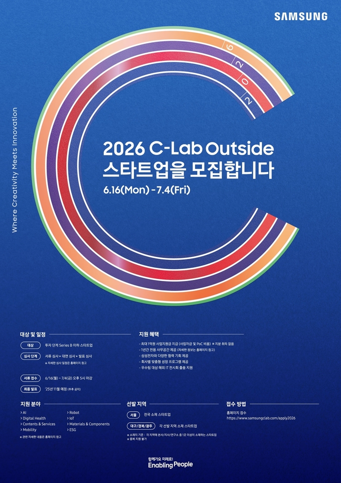 <strong>8기 C랩 아웃사이드 공모전 포스터. 사진=</strong>삼성전자