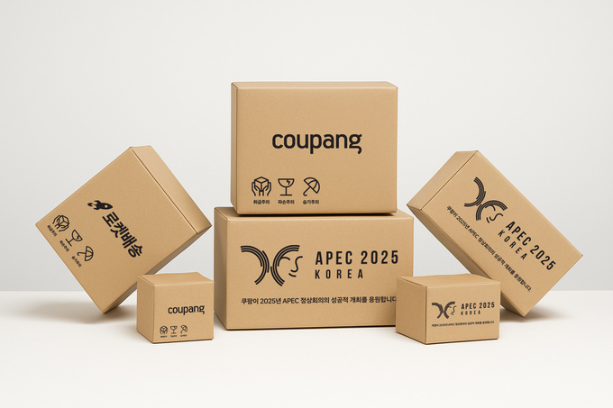 APEC 2025 알리는 로켓배송 박스. 사진=쿠팡 