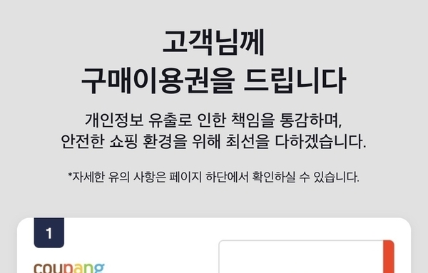 쿠팡, 16만5천여 계정 개인정보 유출 추가 확인