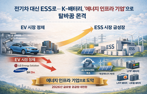 [업계 리포트] 전기차 대신 ESS로… K-배터리, ‘에너지 인프라 기업’으로 체질 전환 본격화