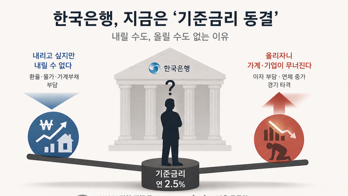 [이슈story] 내릴 수도, 올릴 수도 없다…한국은행이 갇혔다